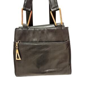 VTG 90’s Partners Retro Black Leather Shoulder Bag Women’s Handbag